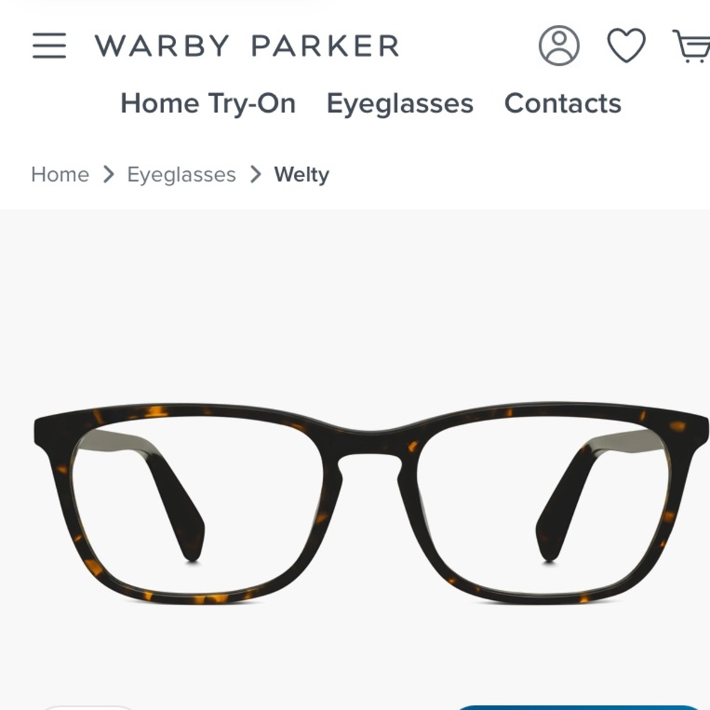 Warby Parker Welty tortoiseshell frames EUC